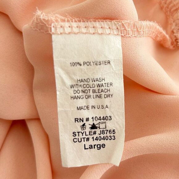 Tobi Peach Off-Shoulder Flowy Sheer Long Sleeve Cropped Top | Size L - Picture 5 of 10